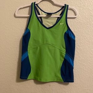 Blue and Green Nike Razorback Tank Top. Size Large.